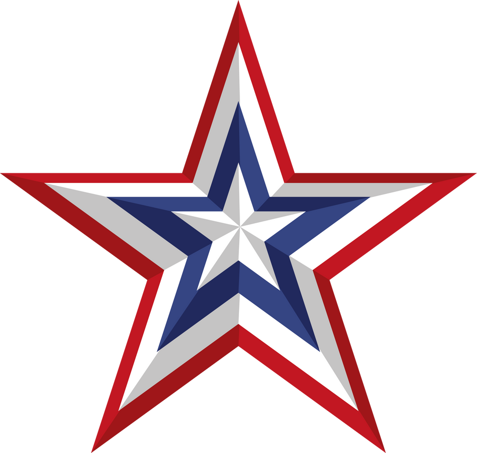 USA flag color in star